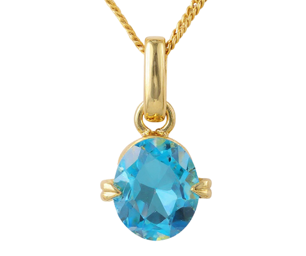18KT GOLD PENDANT SET WITH 01 BLUE TOPAZ 